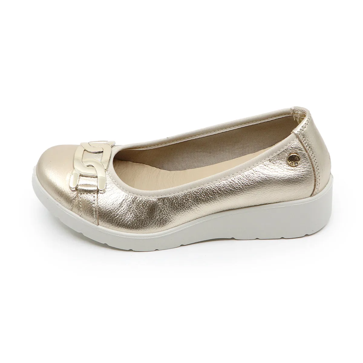 Sepatu AMALIA Platinum Wide Fit Wedges brand IMAC warna platinum yang elegan di Joy368