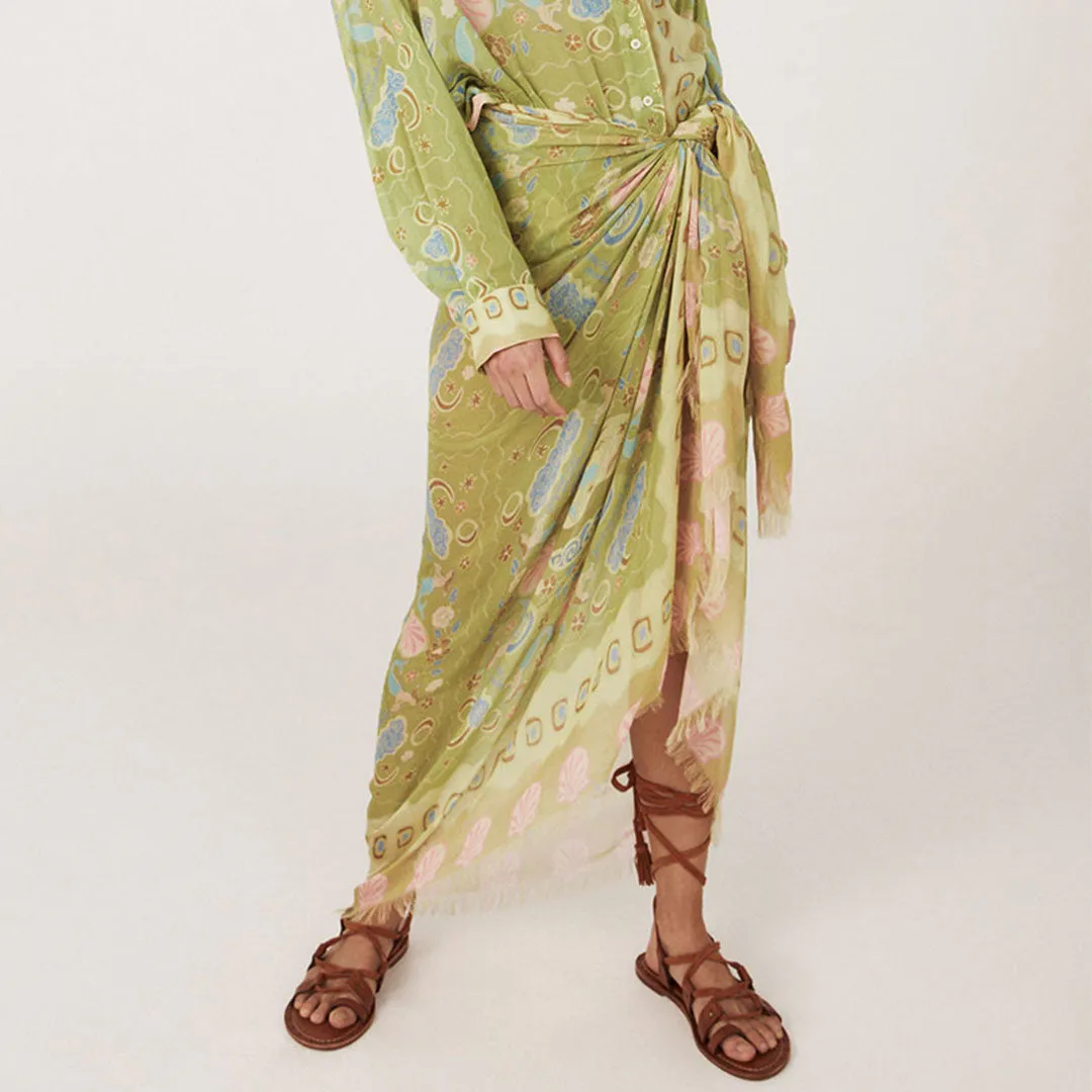 Aquarius Travel Scarf Palm syal wanita elegan dan lembut koleksi Joy368