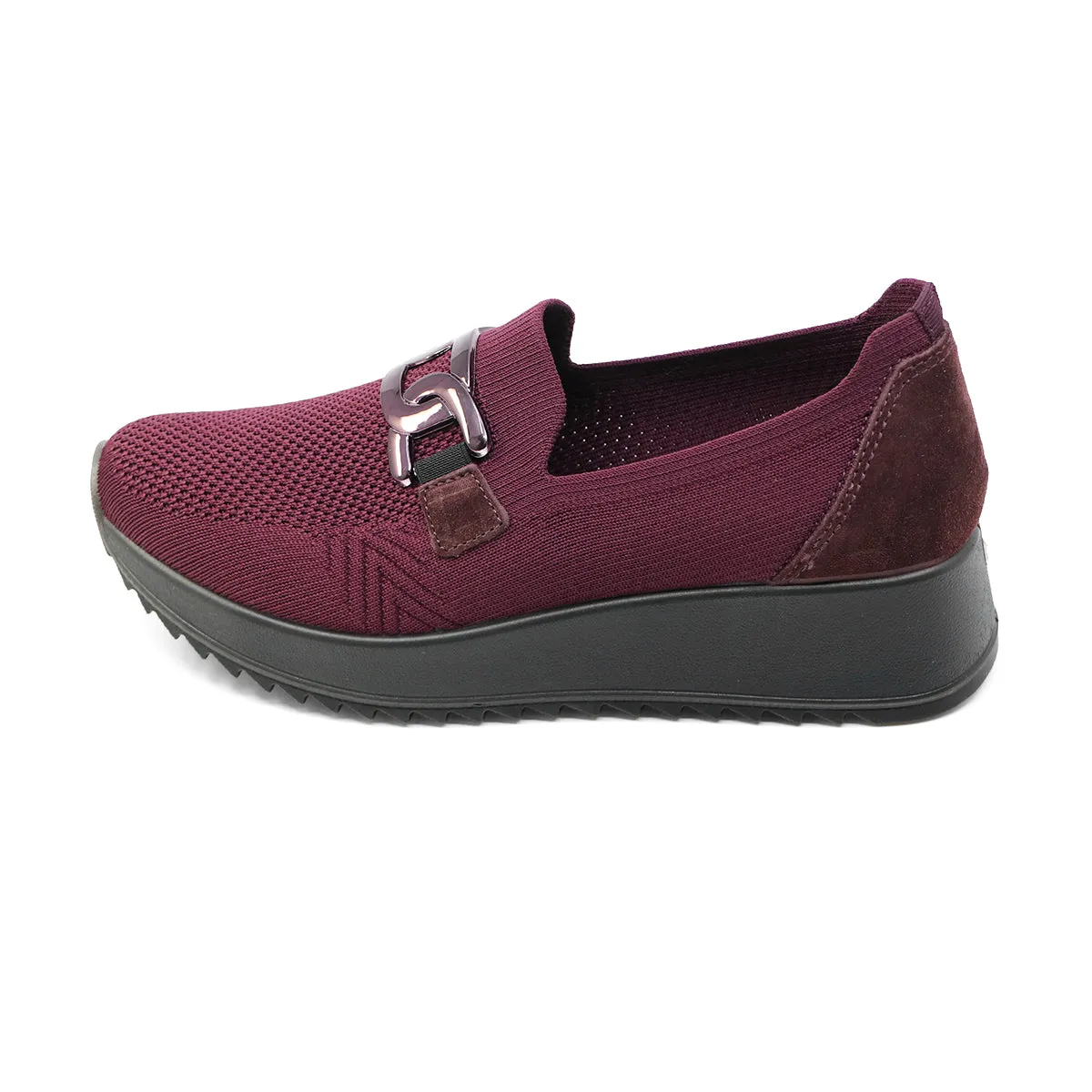AURIE Bordeaux Wide Fit Stretch Slip-Ons dari Joy368 dengan desain elegan