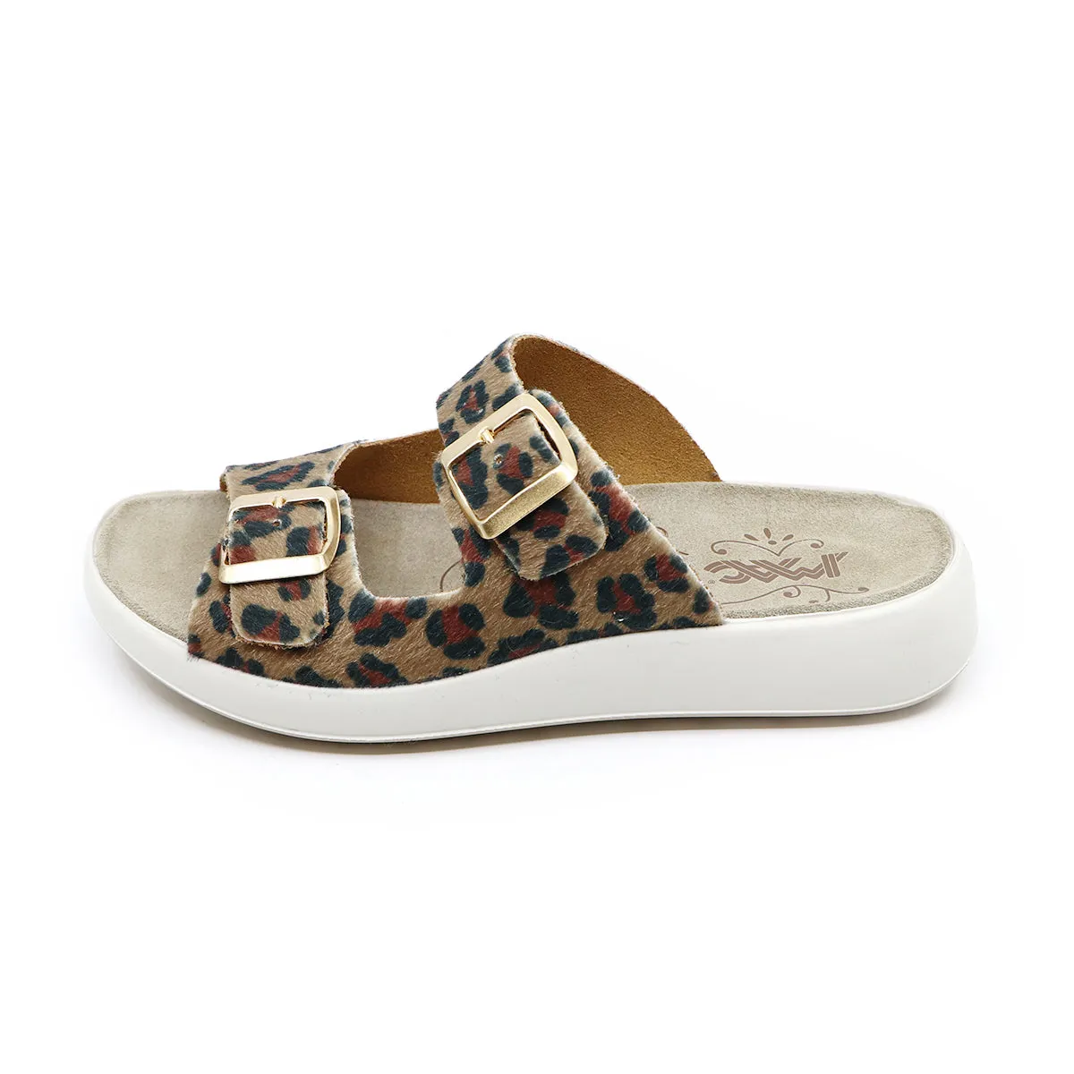 Sandal wanita FIA Leopard wide fit brand IMAC bahan kulit asli koleksi Joy368