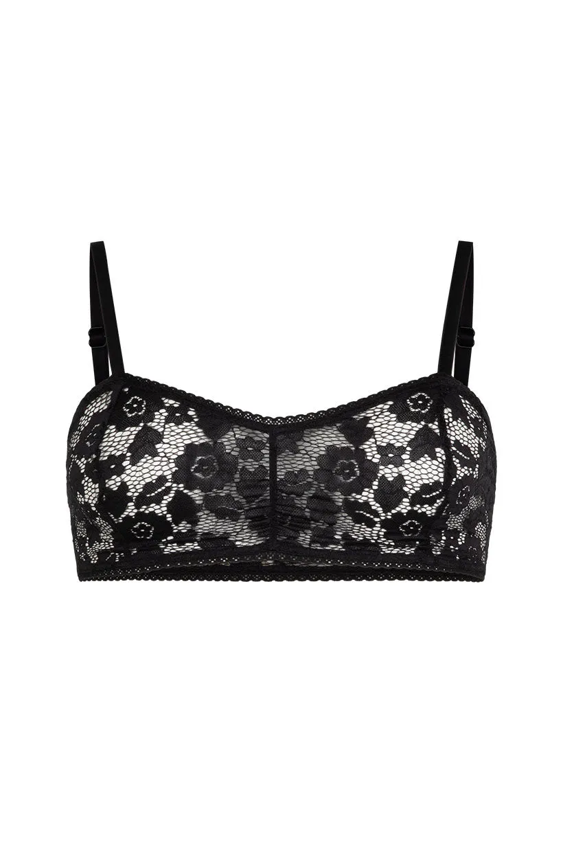 Lux Lisbon Lace Bralette Onyx di Joy368 dengan detail renda mewah