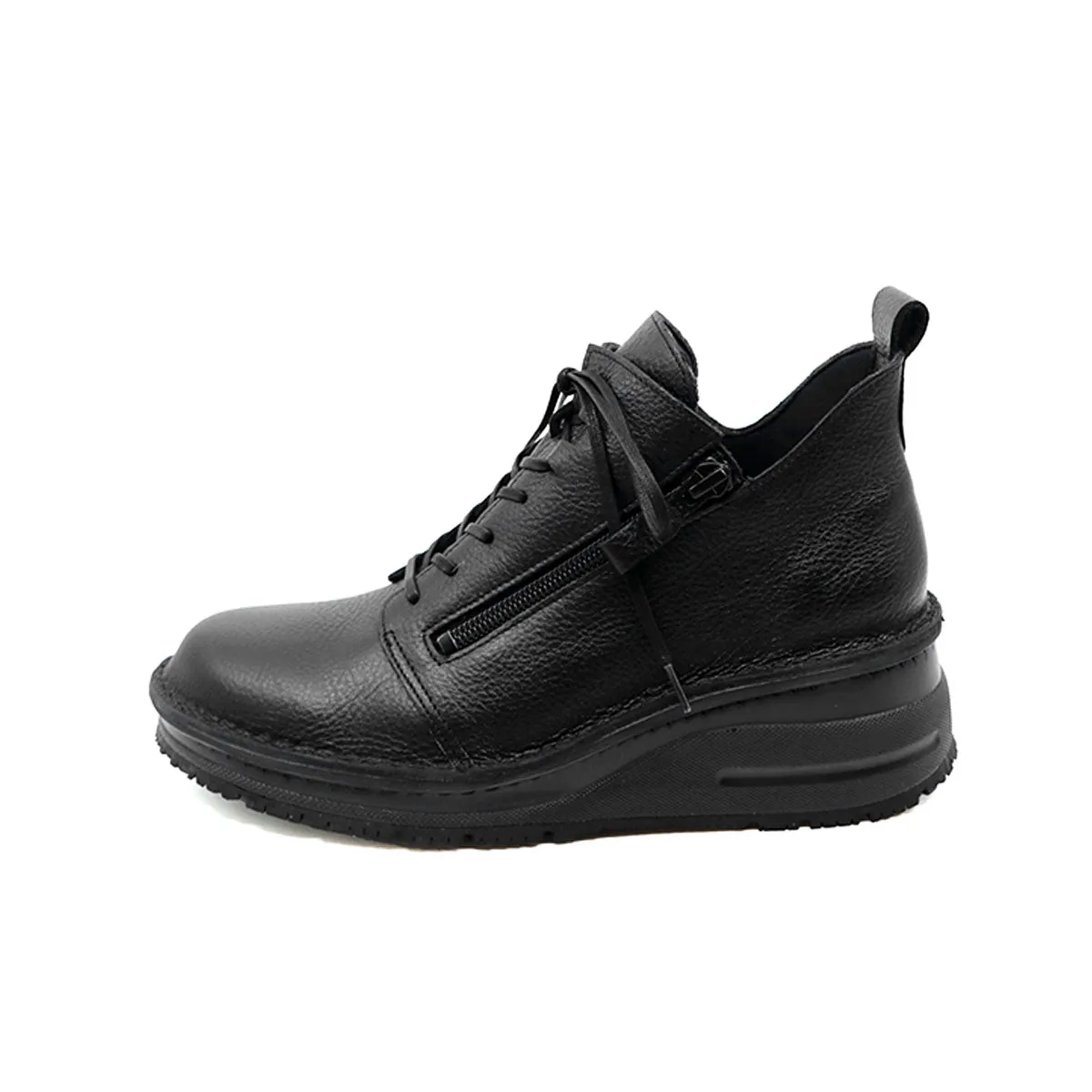 TOUMI Black Leather Boots anti-selip dari koleksi eksklusif Joy368